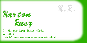 marton rusz business card