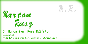 marton rusz business card